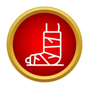 Leg with plaster cast icon symbolizing recovery Stock Illustration