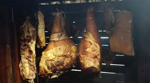 Leg of pork (jamon) Stock Footage