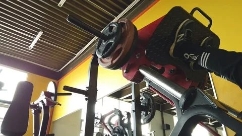 Leg Press workout Stock Footage 123905773