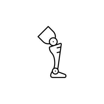Leg, prosthesis icon. Element of prosthetics thin line icon Illustrazione stock