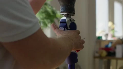 Leg prosthetsis in the making Stock-Footage 234631439