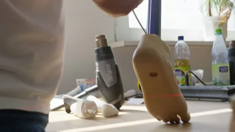 Leg prosthetsis in the making Stock-Footage 234631464