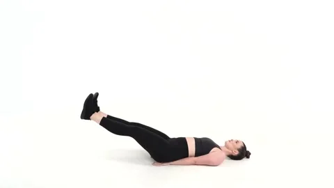 Leg raises isometric abs exercise Stock Footage 166293147