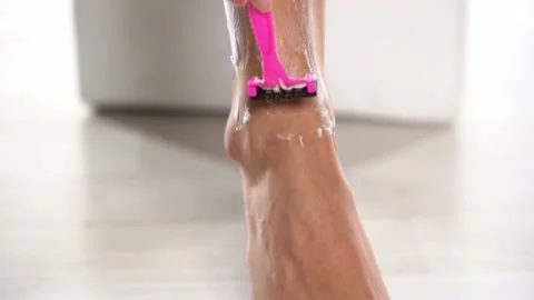 Leg shaving Stock Footage 149297139