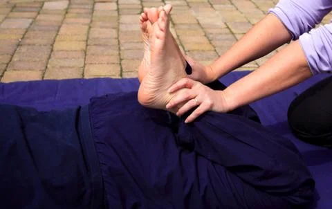 Leg stretch Stock Photos