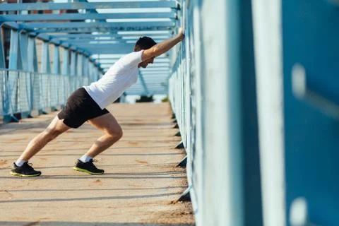 Leg stretching Stock Photos
