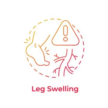 Leg swelling gradient outline concept icon Stock Illustration