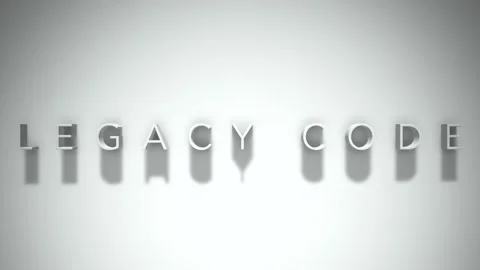 Legacy code 3D title animation with shadows on a white background Stock Footage 296803147