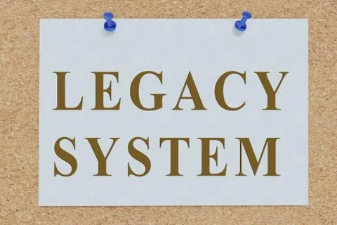 LEGACY SYSTEM concept Stockillustratie