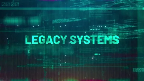 Legacy Systems Word on High Technology Futuristic Background Stock Footage 343581588