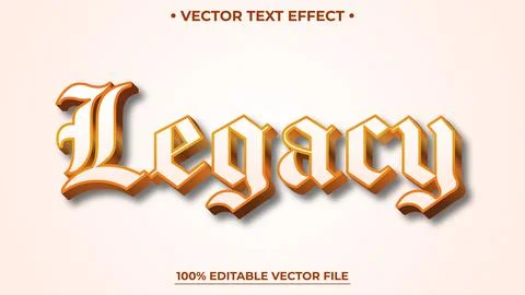 Legacy Text Effect on luxury White and gold style Stock Illustration