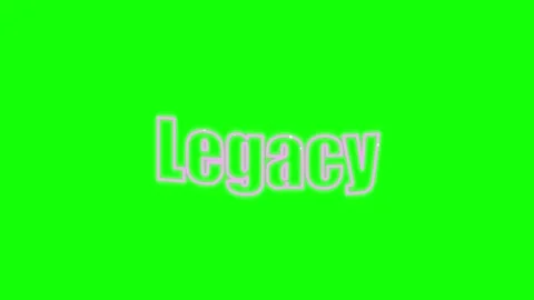 Legacy word text animation displaying repeatedly against a bright vibrant green Vídeo Stock 344645848