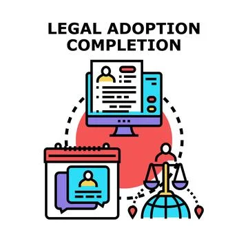 Legal adoption completion process registering online concept Stock Illustration