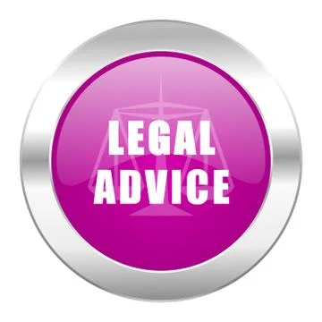 Legal advice violet circle chrome web icon isolated. Stock Illustration