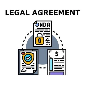 Legal agreement contract documents vector illustration Illustrazione stock