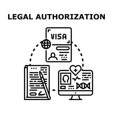 Legal authorization concept for documents and health イラスト素材