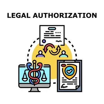 Legal authorization concept with documents and legal processes イラスト素材