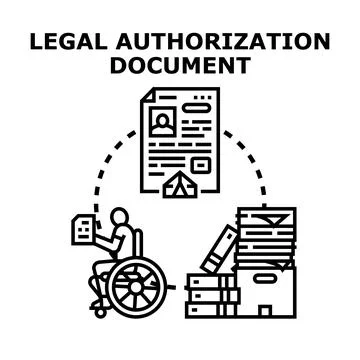 Legal authorization document approval process concept Stock Illustration