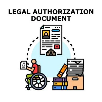Legal authorization document approval process concept Stock Illustration