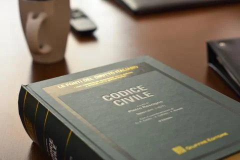 Legal Book. Civil Code. Codice Civile. Close up. Stock Photos