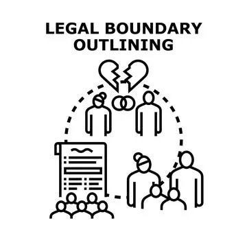 Legal boundary outlining separation process during divorce Stock Illustration