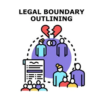 Legal boundary outlining separation process during divorce Stock Illustration
