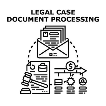 Legal case document processing and legal services concept Stock Illustration