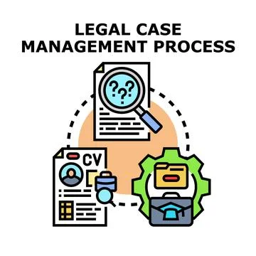 Legal case management process strategy icon vector Illustrazione stock