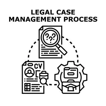 Legal case management process strategy icon vector Ilustración de archivo