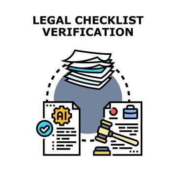 Legal checklist verification process using artificial intelligence Stock Illustration
