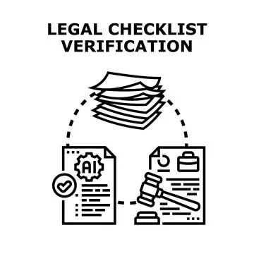 Legal checklist verification process using artificial intelligence Stock Illustration