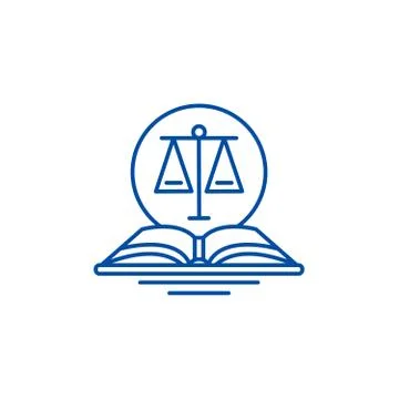 Legal code line icon concept. Legal code flat vector symbol, sign, outline Illustrazione stock