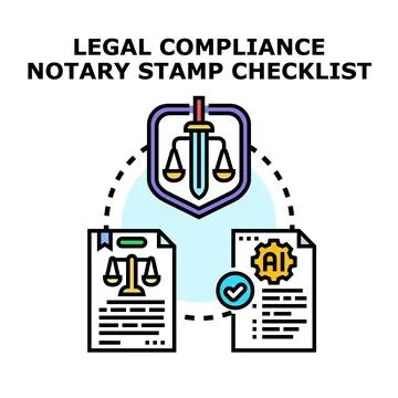 Legal compliance document verification using digital checklist Stock Illustration