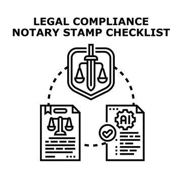 Legal compliance document verification using digital checklist Stock Illustration