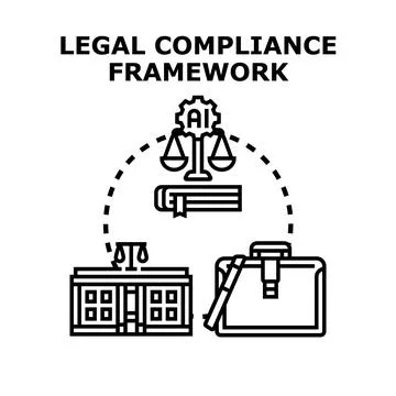 Legal compliance framework using artificial intelligence concepts Stock Illustration