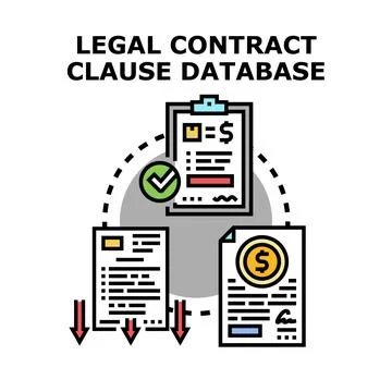 Legal contract clause database system accessing documents Stock Illustration