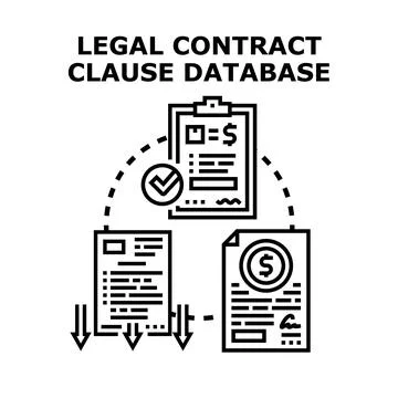Legal contract clause database system accessing documents Stock Illustration