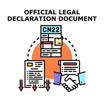Legal declaration document completing customs agreement process Stock Illustration