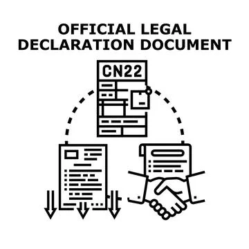 Legal declaration document completing customs agreement process Stock Illustration