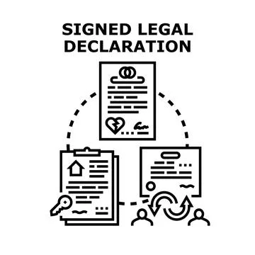 Legal declaration documents for diverse personal agreements Stock Illustration
