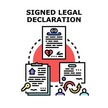 Legal declaration documents for diverse personal agreements Stock Illustration