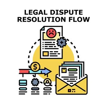 Legal dispute resolution flow process vector illustration Stock Illustration