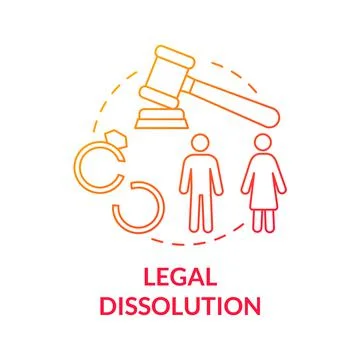 Legal dissolution red gradient concept icon Illustration