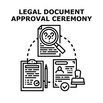 Legal document approval process verification ceremony 库存插图