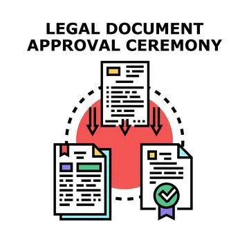 Legal document approval processing and validation icon Stock-Illustration