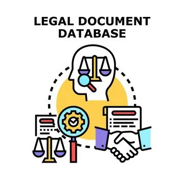 Legal document database analyzing justice system data イラスト素材