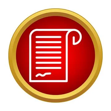 Legal document icon button representing contract agreement law 스톡 일러스트
