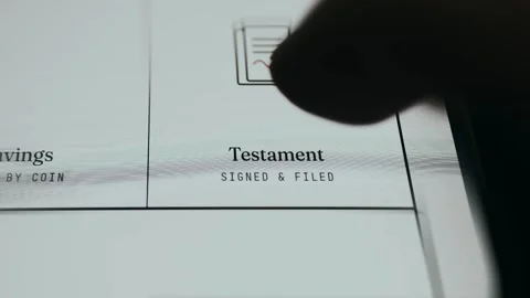 Legal document icon labeled Testament Stock Footage 335895564
