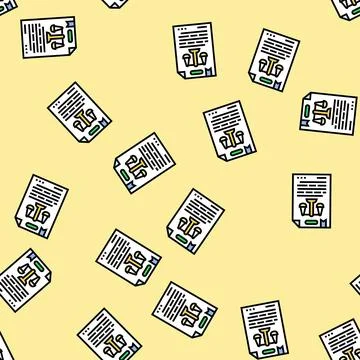 Legal document paper vector seamless pattern Stock Illustration