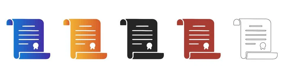 Legal document scroll icon for contract and agreement イラスト素材